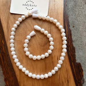 Dolly & Me Pearl Necklace Set - Silicone Bead, Sensory Jewels, breakaway clasp, fits 18" doll and younger children