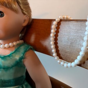 Dolly & Me Pearl Necklace Set - Silicone Bead, Sensory Jewels, breakaway clasp, fits 18" doll and younger children