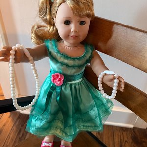 Dolly & Me Pearl Necklace Set - Silicone Bead, Sensory Jewels, breakaway clasp, fits 18" doll and younger children