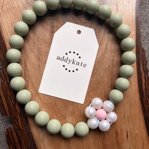 CUSTOM Dog Necklace {DAISY}: Silicone Bead Stretch Collar, U-Pick Colors