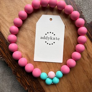 CUSTOM Dog Necklace {DAISY}: Silicone Bead Stretch Collar, U-Pick Colors