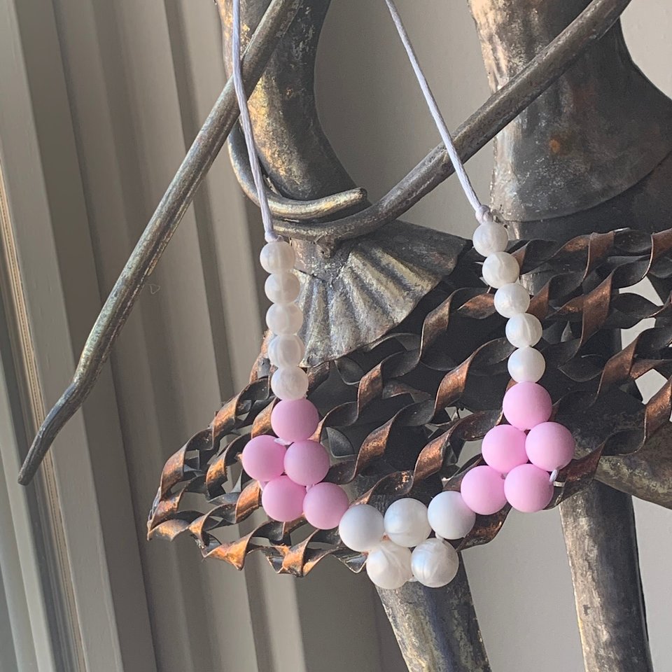 PINKY mod Kids’ Necklace - Sensory Jewelry, Girl Fidget Jewels, Silicone Beads, Girls Dress Up, Gift for Girl