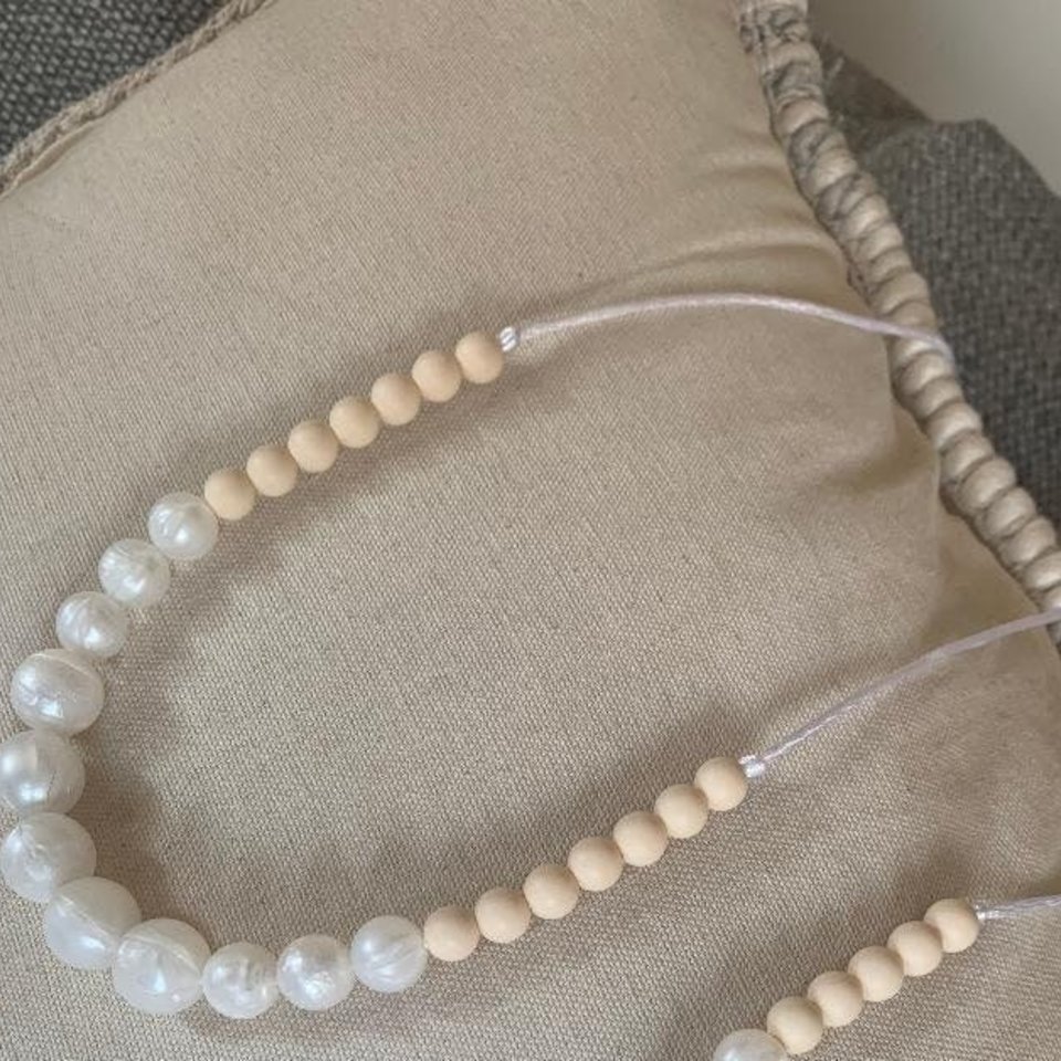 Necklace MOMMY Pearl - Silicone Beads, Valentine's Day, Sensory Jewels, Birthday Girl Present, Dress Up, Mother's Day, Mom Gift