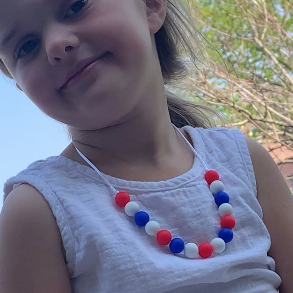 Kids’ Necklace Red White & Blue - Independence Day USA, Girl Jewelry, Toddler Necklace, Patriotic Necklace, 4th of July Necklace