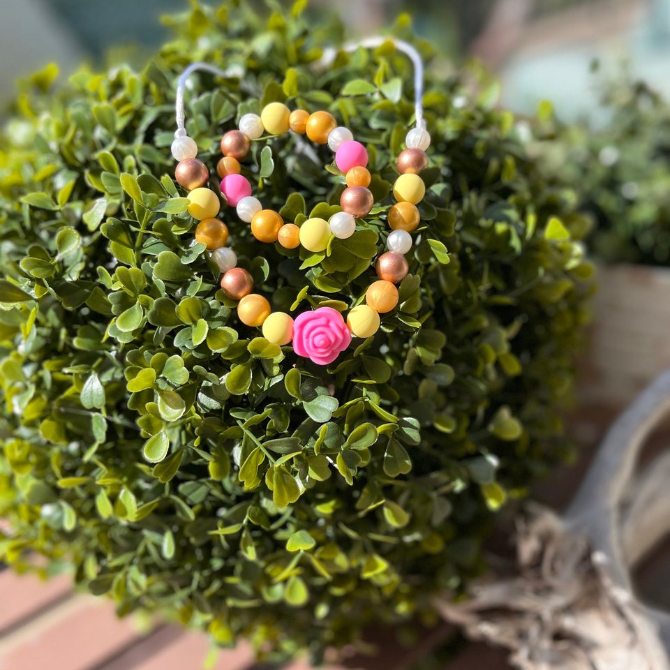 Jewelry Set {BEAUTY} - Kids Play Necklace & Bracelet, Silicone Pearl, Girl Gift, Princess Dress Up, Birthday, Christmas, Stocking Stuffer