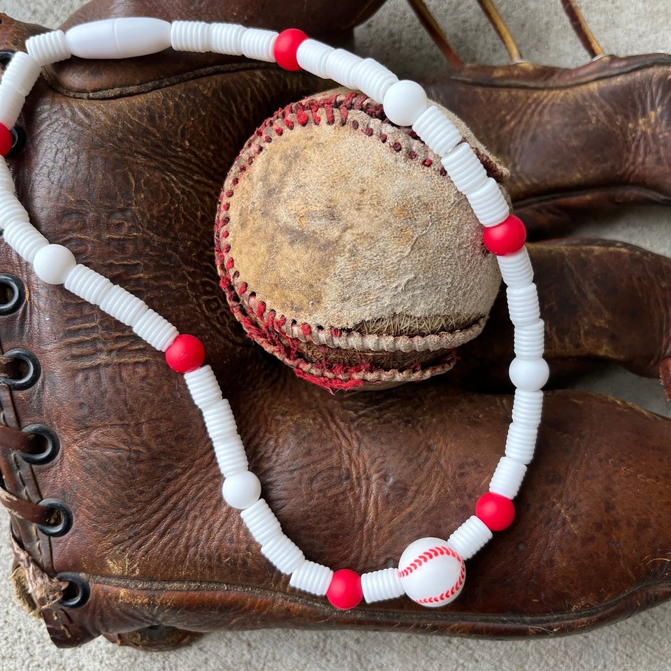 Kid's Necklace {HOMERUN} - Kids Play Necklace, Silicone Fidget Toy, Boy Sport, Birthday Gift, Baseball, Guy Jewelry, Fan Wear