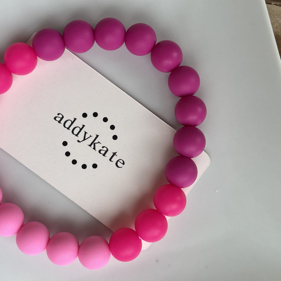 Designer Dog Necklace {CASCADING FUCHSIA}-Stretch Collar, Dainty Silicone Beads, Teacup Pup, New PUPPY Jewels, Pearls, Doggy Accessory, Gift