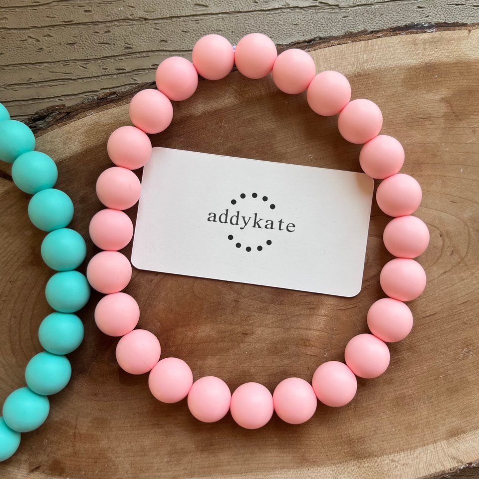 Designer Dog Necklace {PINK-A-BLUE} - Elastic Stretch Jewelry, Silicone Beads, Doggy Collar, New Puppy, Photo Prop, Accessory, Pet Present