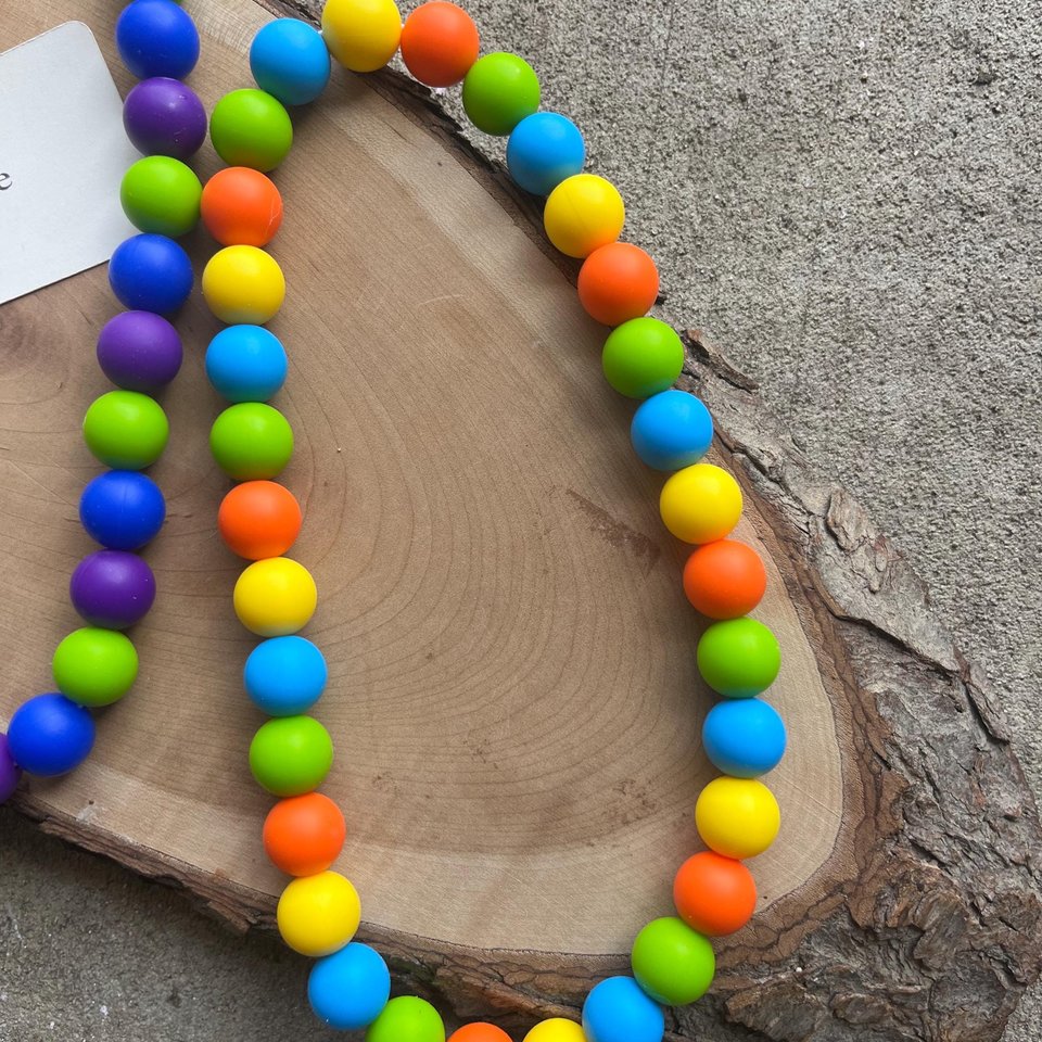 Designer Dog Necklace {DUDE DOG} - Elastic Stretch Jewelry, Silicone Beads, Doggy Collar, New Puppy, Photo Prop, Accessory, Pet Present