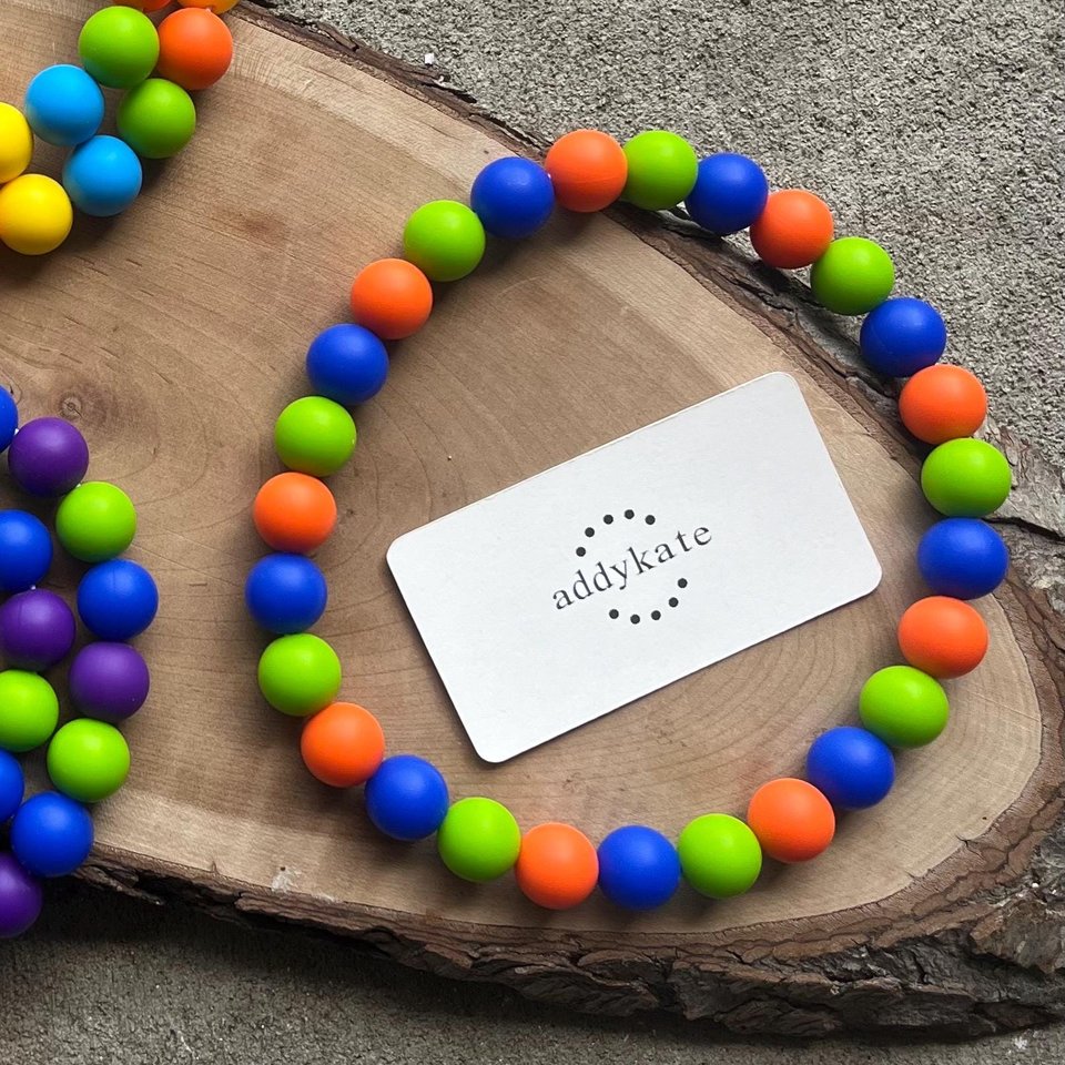 Designer Dog Necklace {DUDE DOG} - Elastic Stretch Jewelry, Silicone Beads, Doggy Collar, New Puppy, Photo Prop, Accessory, Pet Present
