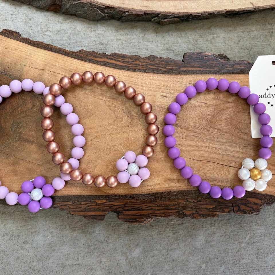 CUSTOM Dog Necklace {DAISY}: Silicone Bead Stretch Collar, U-Pick Colors