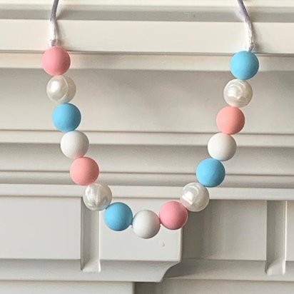 COTTON CANDY Kids’ Necklace - Sensory Jewelry, Fidget Jewels, Silicone Beads, Girls Dress Up, Girl Birthday Gift, Birthday Girl