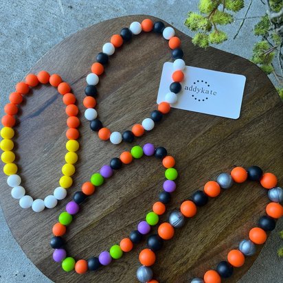 Designer Dog Necklace {HOWL-EEN} - Stretch Collar, Silicone Beads, PUPPY Jewels, Doggy Accessory, Pup Party, Fall Pet Jewelry, October