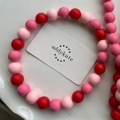 Designer Dog Necklace {PUPPYLOVE} - Elastic Stretch Jewelry, Silicone Beads, Doggy Collar Accessory, New Puppy, Photo Prop, Pet Present