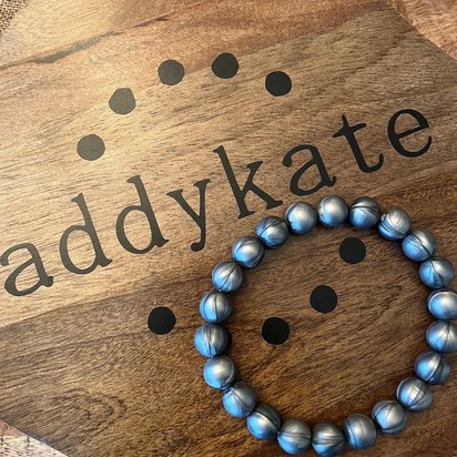 Designer Dog Necklace {METALHEAD} Puppy Present, Elastic Stretch Jewelry, Silver Toned Silicone Beads, Doggy Collar, Gift, Valentine